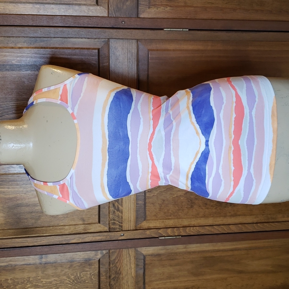 Lululemon Stripe White Irish Cool Racerback Tank Top Sz 6